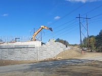 Distant image of south side abutment construction